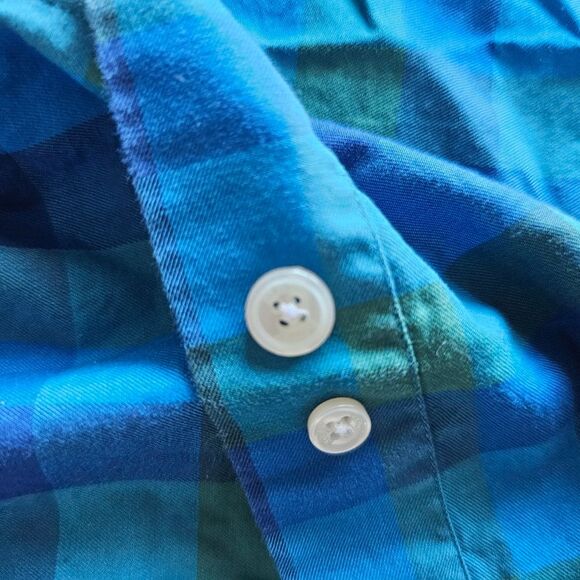 Bobby Jones Green Blue Plaid Button Down Shirt Sz M Classic Preppy Style Golf - Picture 5 of 16